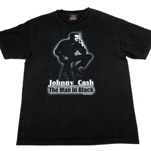 Vtg 2000 Johnny Cash Shirt Mens L The Man In Black Short Sleeve Country Y2K